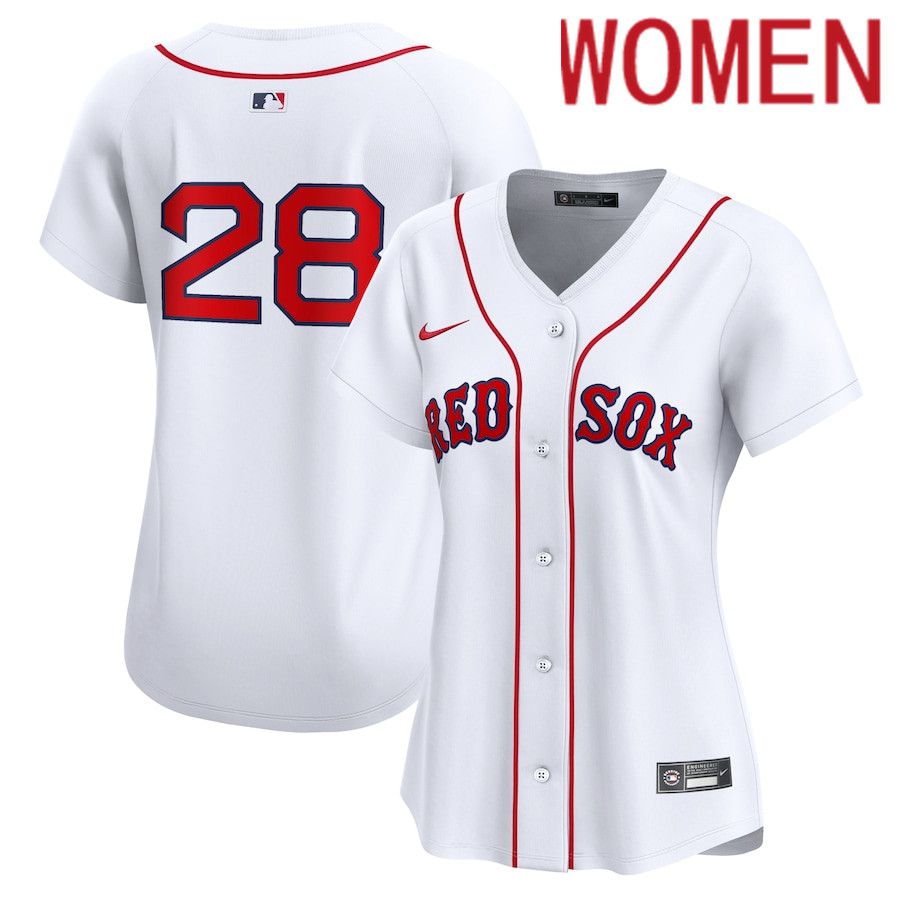 Women Boston Red Sox 28 Corey Kluber Nike White Home Limited Player MLB Jersey